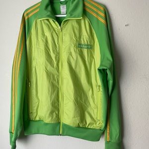 Men's XL 90s Adidas Jacket, Neon Lime Green Tracksuit Top